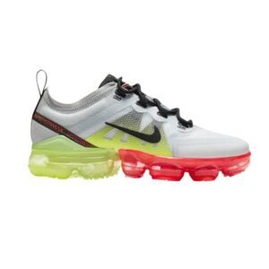 NIKE Air VaporMax 2019 'Pure Platinum Volt Crimson ' Running Shoes Size 7